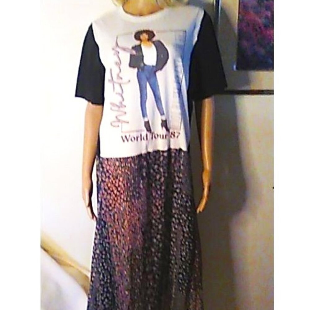 Dress Whitney Houston 1987 Tour M-L Midi to Maxi Depending on Height Upcycled